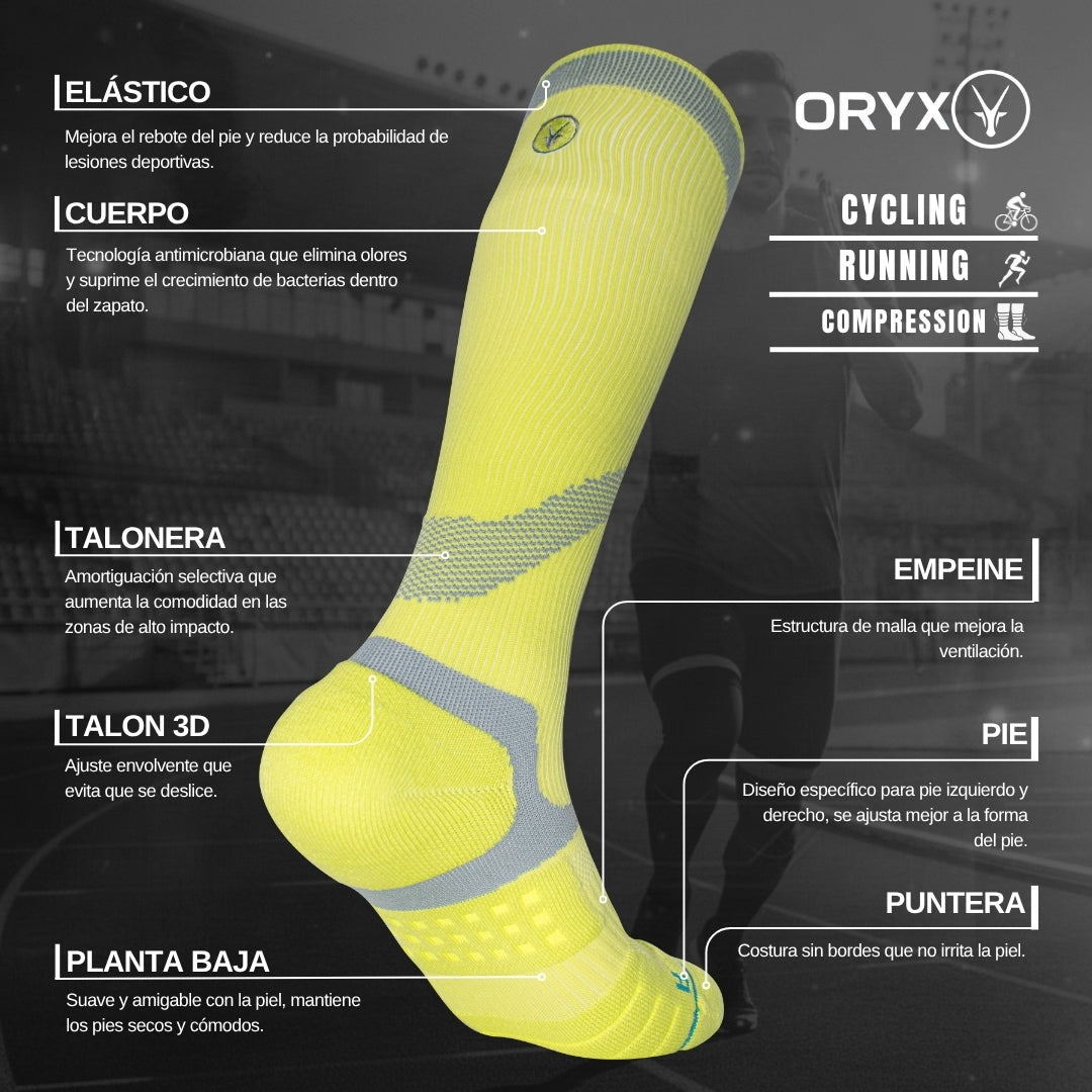 Calcetín Cycling / Running / Compression Verde lima