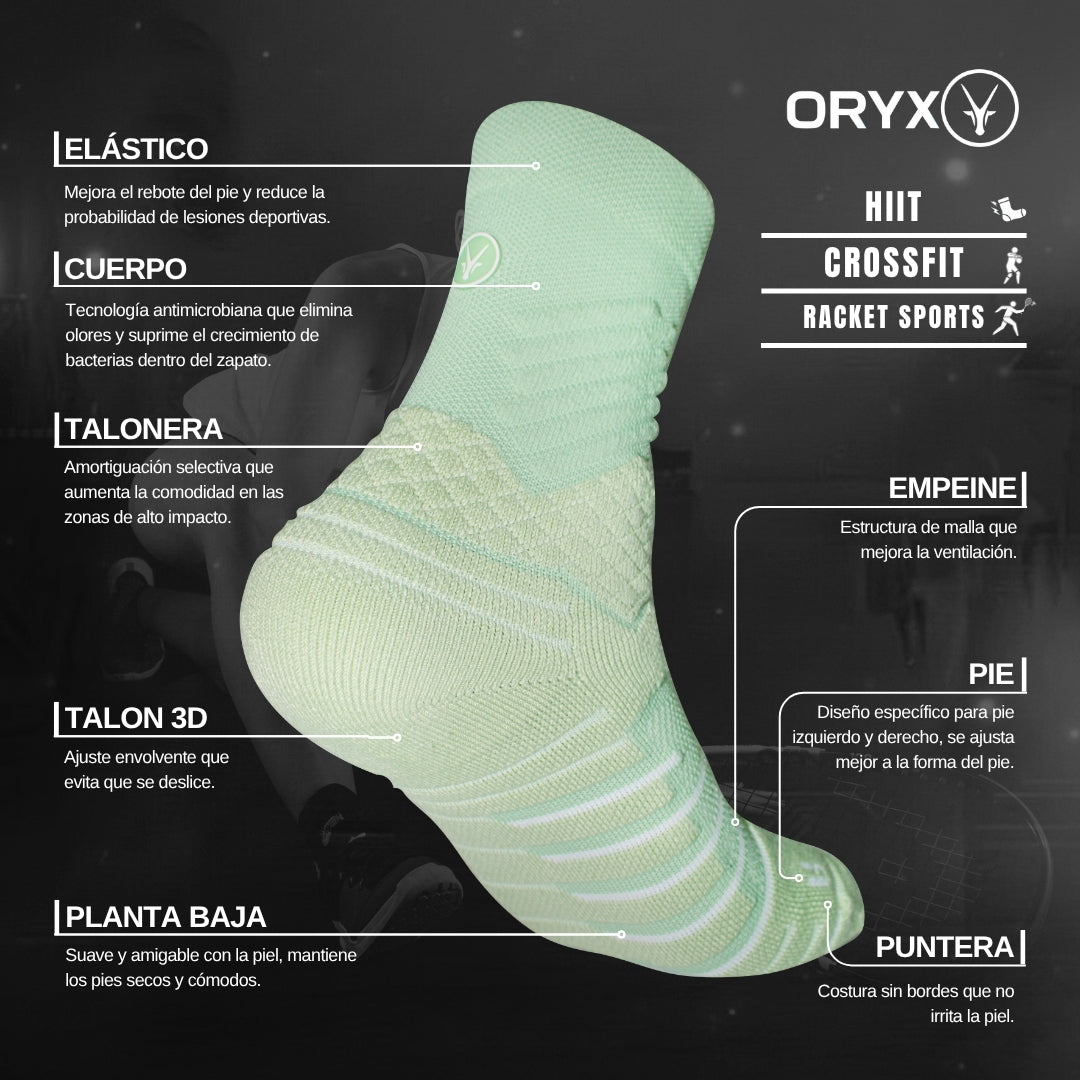 Calcetín HIIT / Crossfit / Racket Sports Verde Manzana