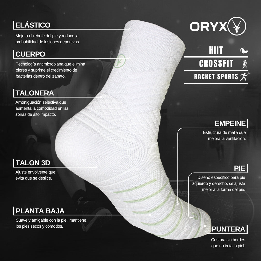 Calcetín HIIT / Crossfit / Racket Sports Blanco