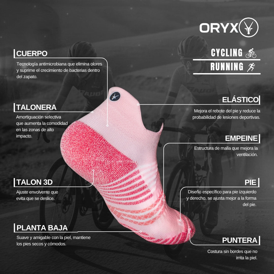 Calcetín Cycling / Running Rosa Pastel