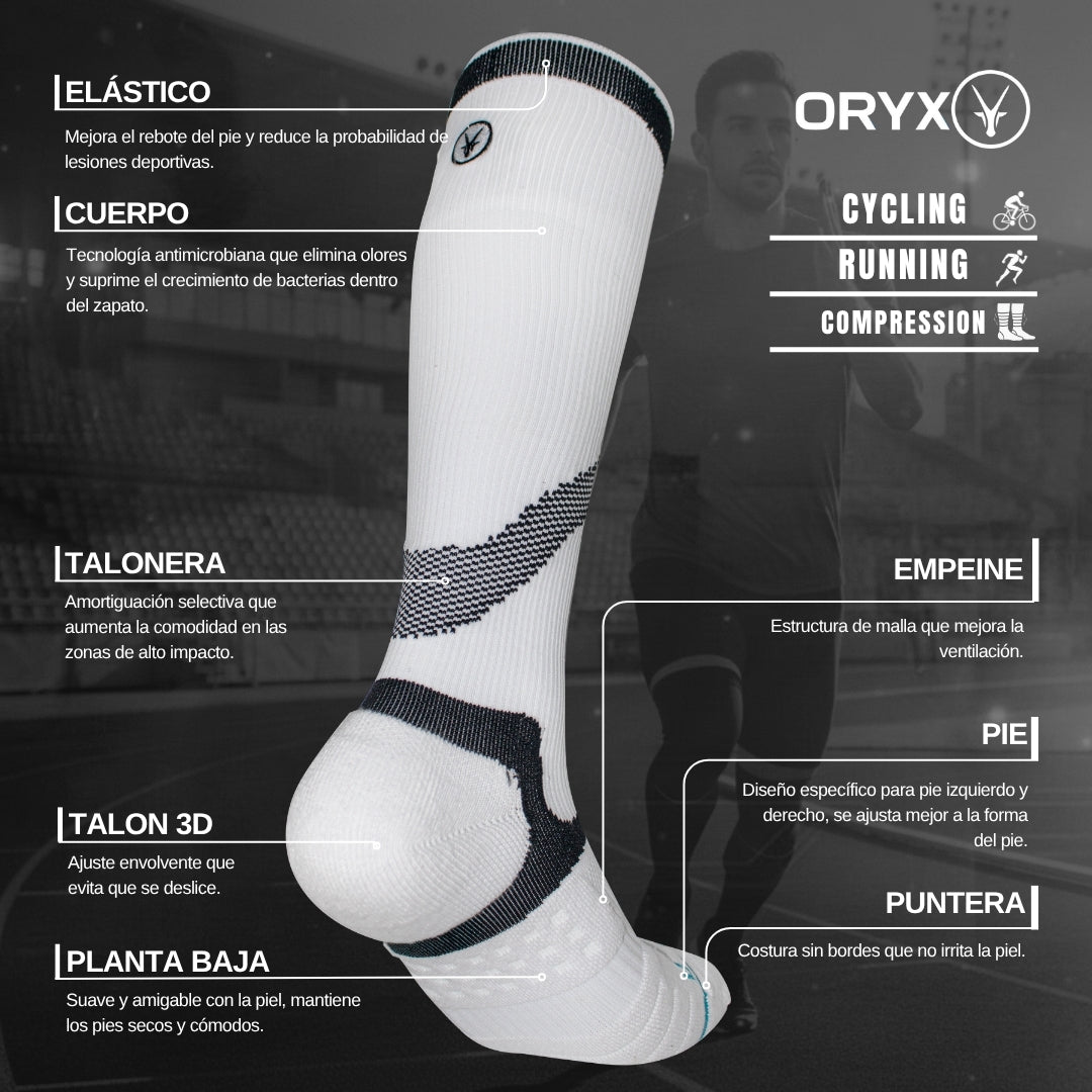 Calcetín Cycling / Running / Compression Blanco