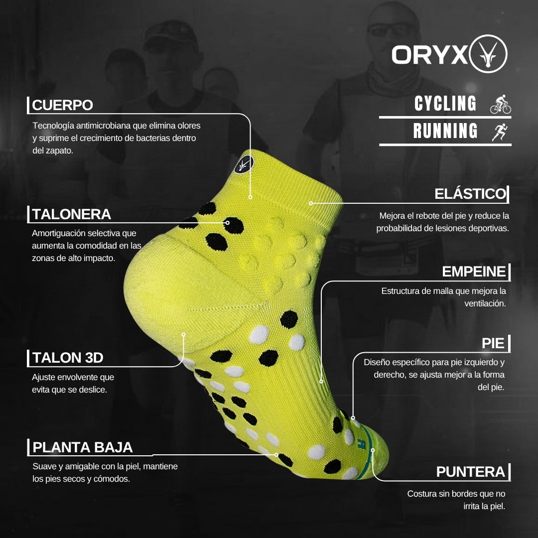 Calcetín Low Cut Dots + Logo Reflectivo